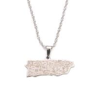 Générique For Puerto Rico Stainless Steel Map Pendant Necklaces Map Jewelry Gold Color Items for Women Man Party Gifts Earrings Sets Round Ball Jewelry (Model 2)