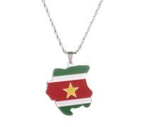 Générique For Suriname Stainless Steel Map Pendant Necklaces Jewelry Gold Color Items for Bridal Women Man Party Gifts Earrings Sets Jewelry (Model 2)