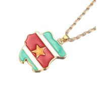 Générique For Suriname Stainless Steel Map Pendant Necklaces Jewelry Gold Color Items for Bridal Women Man Party Gifts Earrings Sets Jewelry (Model 1)