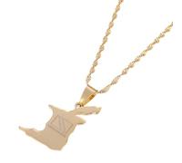 Générique For Trinidad and For Tobago Stainless Steel Map Pendant Necklaces Map Jewelry Gold Color Items Bridal Women Man Party Gifts Jewelry (Model 9)