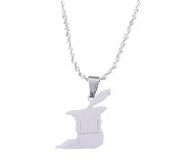 Générique For Trinidad and For Tobago Stainless Steel Map Pendant Necklaces Map Jewelry Gold Color Items Bridal Women Man Party Gifts Jewelry (Model 10)