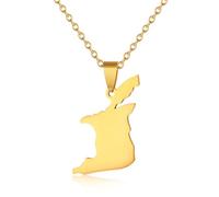 Générique For Trinidad and For Tobago Stainless Steel Map Pendant Necklaces Map Jewelry Gold Color Items Bridal Women Man Party Gifts Jewelry (Model 3)