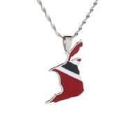 Générique For Trinidad and For Tobago Stainless Steel Map Pendant Necklaces Map Jewelry Gold Color Items Bridal Women Man Party Gifts Jewelry (Model 14)