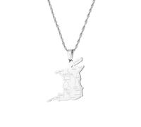Générique For Trinidad and For Tobago Stainless Steel Map Pendant Necklaces Map Jewelry Gold Color Items Bridal Women Man Party Gifts Jewelry (Model 8)