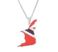 Générique For Trinidad and For Tobago Stainless Steel Map Pendant Necklaces Map Jewelry Gold Color Items Bridal Women Man Party Gifts Jewelry (Model 2)