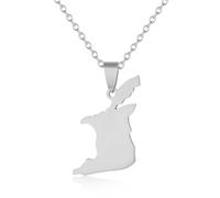 Générique For Trinidad and For Tobago Stainless Steel Map Pendant Necklaces Map Jewelry Gold Color Items Bridal Women Man Party Gifts Jewelry (Model 4)