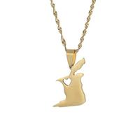 Générique For Trinidad and For Tobago Stainless Steel Map Pendant Necklaces Map Jewelry Gold Color Items Bridal Women Man Party Gifts Jewelry (Model 11)