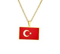 Générique For Turkey Stainless Steel Map Gold Pendant Necklace,Fashionable and Versatile,for Men Women Brides and Grooms,Wedding Parties,Various Festivals (model4)