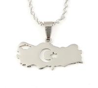 Générique For Turkish Stainless Steel Pendant Necklaces Jewelry Gold Color Items for Bridal Women Man Party Gifts Earrings Sets Round Ball Jewelry (Model 6)