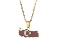 Générique For Turkish Stainless Steel Pendant Necklaces Jewelry Gold Color Items for Bridal Women Man Party Gifts Earrings Sets Round Ball Jewelry (Model 3)