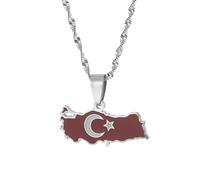 Générique For Turkish Stainless Steel Pendant Necklaces Jewelry Gold Color Items for Bridal Women Man Party Gifts Earrings Sets Round Ball Jewelry (Model 4)