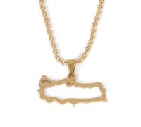 Générique For Turkish Stainless Steel Pendant Necklaces Jewelry Gold Color Items for Bridal Women Man Party Gifts Earrings Sets Round Ball Jewelry (Model 7)