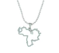 Générique For Venezuela Stainless Steel Map Gold Pendant Necklace,Fashionable and Versatile,for Men Women Brides and Grooms,Wedding Parties,Various Festivals (model6)