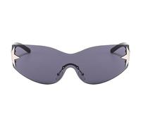 Générique for Women, Rimless Shield Wrap Around Shades, 2000s Glasses, UV400 Protection Fashion Eyewear for Men and Women