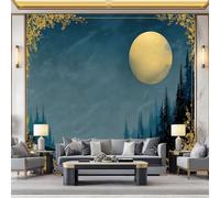 Générique Forêt De Neige À Pleine Lune Photo Papier Peint 400 x 280 cm Intissé Murale, Forêt Fantastique Panoramique Poster Papier Peint Photo Murale Tenture Murales pour Appartement Décoration