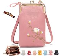Générique Forever Savour Women Sling Cross-Body Wallet with Mobile Cell Phone Holder, Forever Savour Mobile Phone Bag cool (Dark Pink)