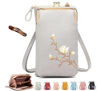Générique Forever Savour Women Sling Cross-Body Wallet with Mobile Cell Phone Holder, Forever Savour Mobile Phone Bag cool (Grey)