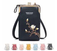 Générique Forever Savour Women Sling Cross-Body Wallet with Mobile Cell Phone Holder, Indefinitet Women Sling Phone Bag (Black)