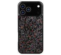 Générique Forged Carbon Fiber Case for iPhone 17 Pro Max, Ultra-Thin All-Inclusive Magnetic Anti-Fall Protective Phone Case, Wireless Charging Compatible, Anti-Slip Magnetic Design (Red,16 Plus)