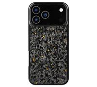 Générique Forged Carbon Fiber Case for iPhone 17 Pro Max, Ultra-Thin All-Inclusive Magnetic Anti-Fall Protective Phone Case, Wireless Charging Compatible, Anti-Slip Magnetic Design (Gold,14)