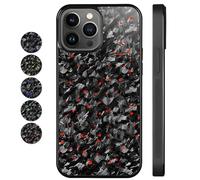 Générique Forged Carbon Fiber Phone Case for Iphone 16 Pro Max Case Carbon Fiber, Magnetic Anti-Fall Protective Phone Case, Carbon Fiber Phone Case for Iphone 16 15 14 13 12 Pro Max (16 Pro Max,Red)
