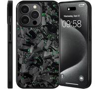 Générique Forged Carbon Fiber Phone Case for iPhone 17 Pro Max, All-Inclusive Magnetic Wireless Charging, Color Clash Design,Aramid Fiber for 11/12/13/14/15/16 Pro Max (for 16,Green)