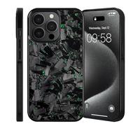Générique Forged Carbon Fiber Phone Case for iPhone 17 Pro Max, All-Inclusive Magnetic Wireless Charging, Color Clash Design, Aramid Fiber for iPhone 11/12/13/14/15/16/17 Pro Max (for 12,Green)