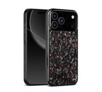 Générique Forged Carbon Fiber Phone Case,Support Wireless Charging,Anti-Slip Sides，Magnetic All-Inclusive Protective Anti-Fall Case (Red,17 Promax)