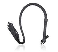 Générique Fouet tressé en Cuir, léger et Confortable, avec lanière, adapté aux Accessoires de Jeux de rôle équestres-FRRS44 (Courte)