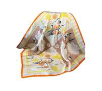 Générique Foulard carré en satin de soie imprimé floral for femme, sac à main, poignets, foulards for dames, châle, foulard(Rose)