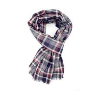 Générique Foulard Coton pour homme, chèche, Echarpe Homme Motif carreaux, Bleu Marine et Rouge