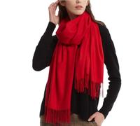 Générique Foulard Echarpe Femme Cachemire En Soie Pour Oversize Grosse Satin Cheveux Nuit Chale Carré Snood Rouge Châle Écharpe Triangle