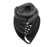 Générique Foulard Femme Écharpe Femme Hiver Avec Bouton Vintage Foulards ÉLéGant Couleur Unie ÉCharpe Chaud Coton RéTro Automne Hiver Doux Wrap Scarf ChâLes