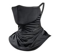 Générique Foulard multi-usages for le cou, cache-cou, moto, cyclisme, hommes et femmes, couvre-chef triangulaire, oreilles suspendues, foulards en soie glacée(Black)