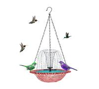 Générique Fountain for Bird Bath, Solar-Powered Water Pump, Hanging Bird Feeder, Eco-Friendly and Decorative, Durable Metal and Abs Build, Ideal for Gardens and Porches, 9.25x18.11in