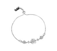Générique Four Clover Bracelet, Clover Jewelry Charm Bangle, 2.36x1.57x1.18 inches Elegant Everyday Lightweight Adjustable, Wrist Accessory for Comfort Stacking Style, Women, Wear Travel