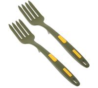 Générique Fourchette à Salade sans Bavure Ergonomique Vert en Silicone 2 Pièces Multifonction Cuisine Maison et Restaurants