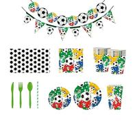 Générique Fournitures de décoration fête jetables à thème Coupe du Monde football assiettes serviettes et gobelets qualité alimentaire pour les rassemblements visionnage matchs fêtes