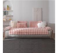 Générique Fourrure synthétique de Luxe Housse de Canapé d'angle, Peluche antidérapante Plaid pour Canapé, Protection de Lavable pour sectionnels Rose 1 pièce /70 x 180 cm