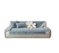 Générique Fourrure synthétique de Luxe Housse de Canapé d'angle, Peluche antidérapante Plaid pour Canapé, Protection de Lavable pour sectionnels Gris 1 pièce /90 x 210 cm