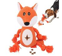 Générique Fox Dog Toy- 30cm Plush Toy, Pineapple Velvet Stuffed, Interactive Chew toywith Knotted Cotton Ropes | Durable Dog Plush for Large Dogs and Medium Dogs Playtime Training and Teething