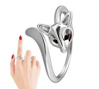 Générique Fox Ring Silver Gold Jewelry, Cute Open Adjustable Ring Design, Tarnish Resistant Fashion Accessory System, Elegant Fox Wear, Wife Mom Girlfriend Sister Daughter Birthday Valentines Holid