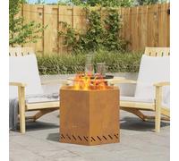 Générique Foyer sans Fumée Hexagonal 58x58x51 cm en Acier Résistant aux Intempéries,Maison & Jardin,Cheminées,Marron,13.7 KG,858981