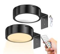 Générique Frame Lights For Wall - ABS 9x9x3cm | 2 Pieces USB Charging Lamp | Magnet Remote Control Dimmable 3-Color Picture Light For Hotel Museum Theater Bedroom Living Room Hallway