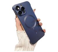 Générique Frameless Matte Ultra Thin Magnetic Phone Case, Metallic Paint Borderless Minimalist Design, for iPhone Case 16/15/14/13/12 Pro Max (iphone_16_Plus,Dark Blue)