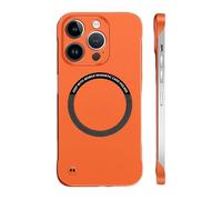 Générique Frameless Matte Ultrathin Magnetic Slim Case for Iphone, Slim Hard Pc Protection Shockproof Case Borderless Minimalist Design for Iphone 16 Pro (Orange,for iPhone13Pro)