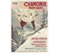 Générique Francisco TAMAGNO, Affiche Vintage Chamonix, Art Mural, Disponible en plusieurs Tailles de 30x22cm à 100x73cm, Papier Satiné 190g/m2 (70x100cm)