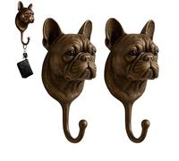 Générique French Bulldog Wall Hook, 3D Bulldog Shape Wall Mounted Coat Hooks, Rustic Vintage Dog Head Sculpture Decor Key Hook for Home,Office,Entryway,Gift Dog Lovers