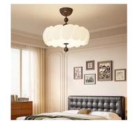 Générique French Medieval Bedroom Lamp Living Room Lighting Retro Cream Wind Sense Children's Led Eye Protection Ceiling Lamp(Neutral light,Block shaped)