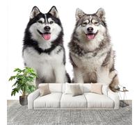 Générique Fresque intissé 200x140cm Animal Husky 3D Impression Haute Définition Papier Peint Décoration Murale Poster Blanc Anti-rides Murale Moderne Salon Chambre á Coucherr Bureau Salle